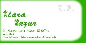 klara mazur business card